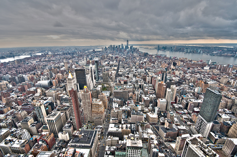 Vista da parte sul de Manhattan, em Nova York, do 102o andar do Empire State. Foto: luvi @ Flickr