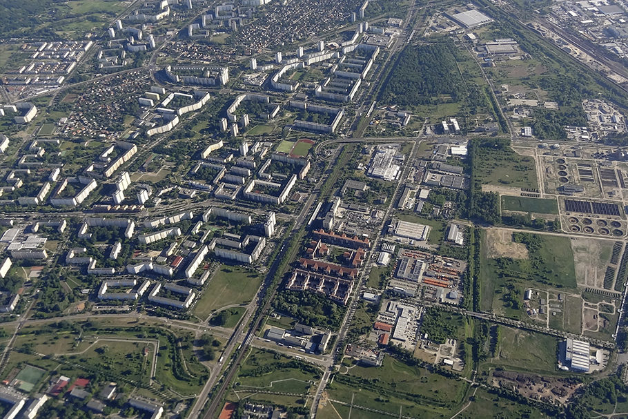 Vista aérea das superquadras do distrito de Marzahn