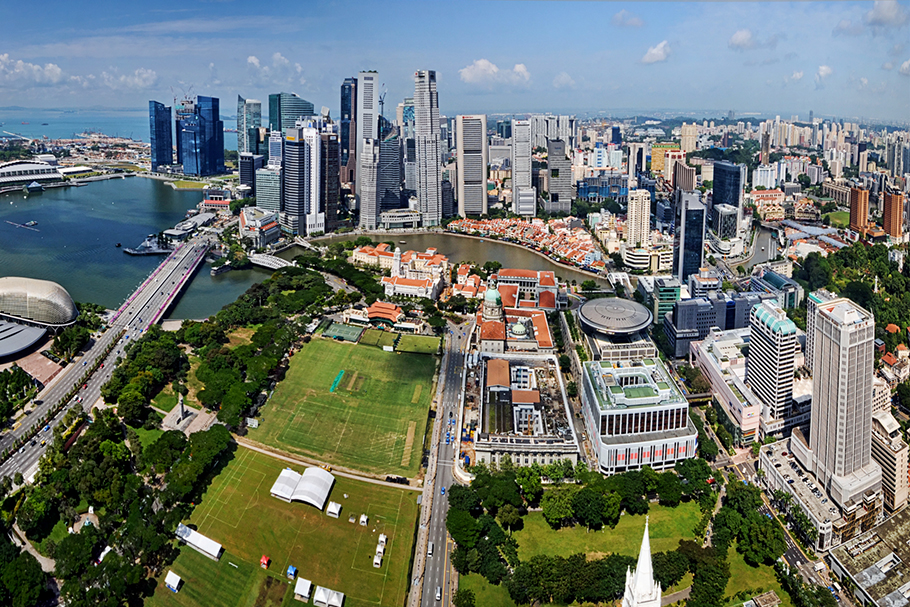 Vista aérea de Singapura