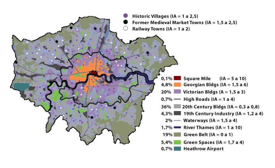 Mapa de Aproveitamento do Solo em Londres.