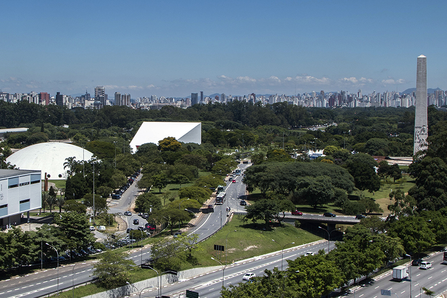 Vista aérea do parque Ibirapuera.