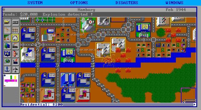 Screenshot da primeira versão da série SimCity