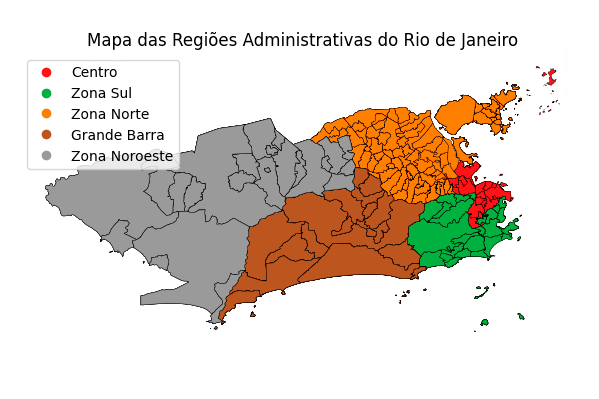 Regiões Administrativas do Rio de Janeiro.