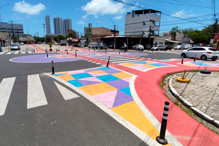 Urbanismo tático em Recife reduz a velocidade