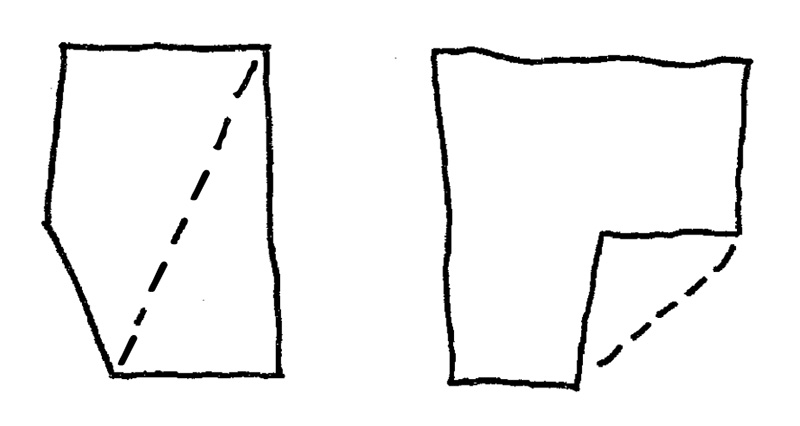 Espaço convexo (esquerda) e não convexo (direita).
