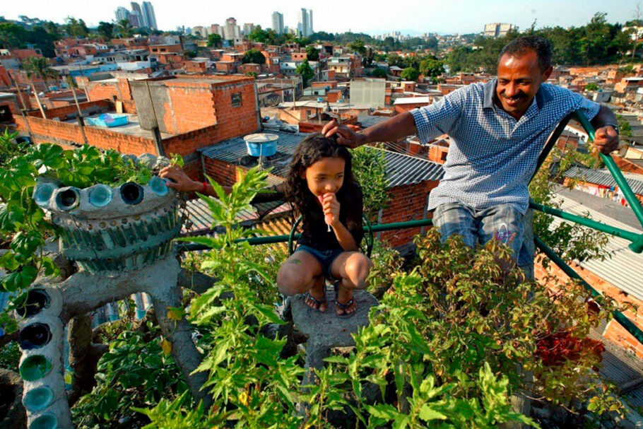 Horta Urbana em São Paulo. (Imagem: ecohustler.co.uk)